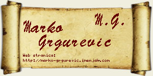 Marko Grgurević vizit kartica